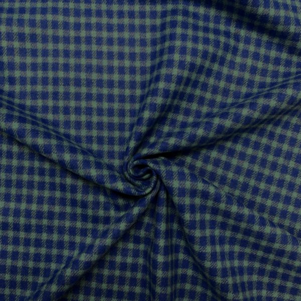 Wonderful 100% Wool Tweed Two Tone Check  | April Blue - Image 3