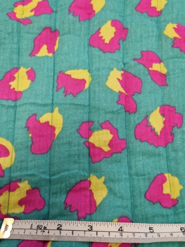 Quilted Animal Printed Bonded Muslin Fabric - Image 6