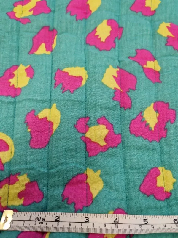 Quilted Animal Printed Bonded Muslin Fabric - Image 6