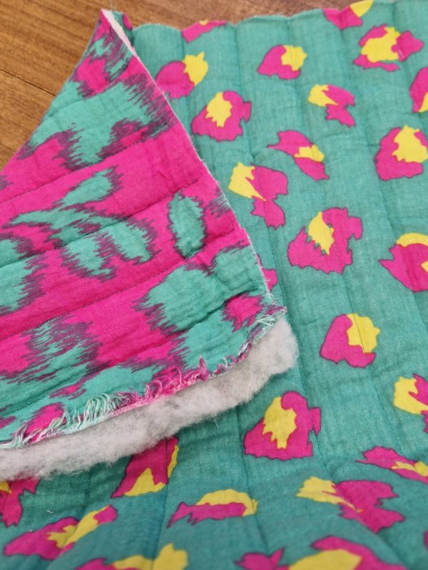 Quilted Animal Printed Bonded Muslin Fabric - Image 4