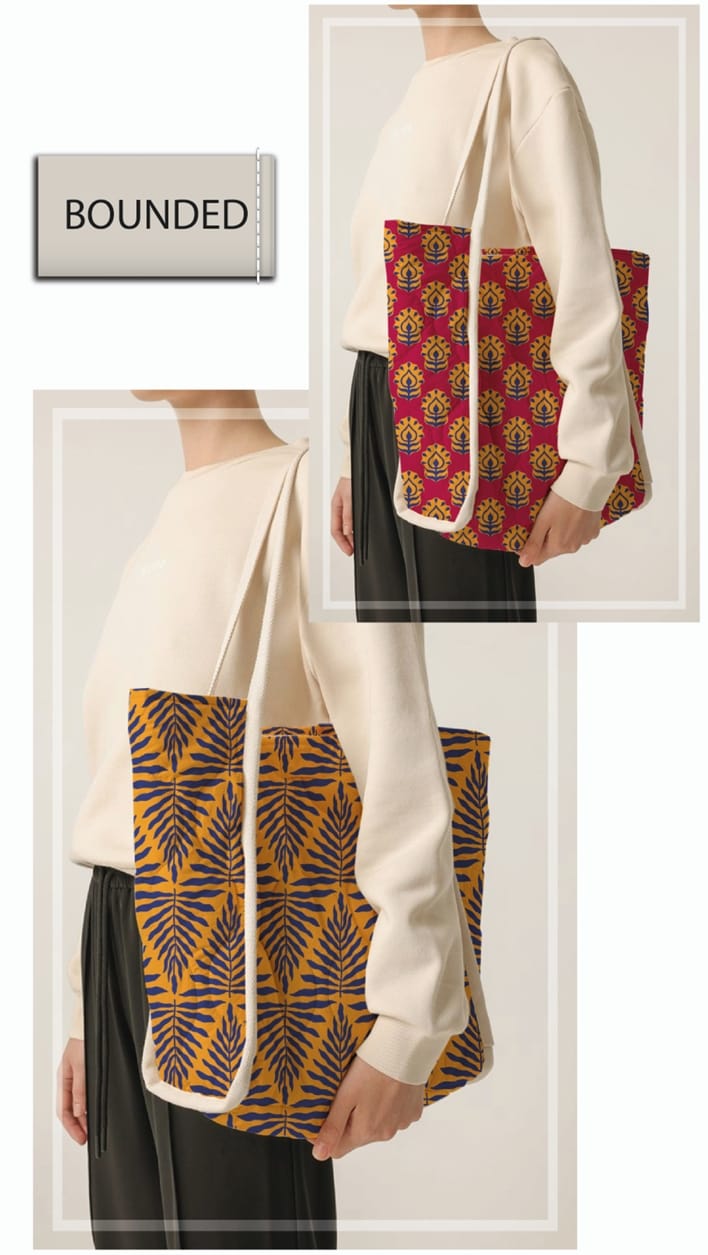 Quilted Printed Tribal Ochre Bonded Muslin Fabric