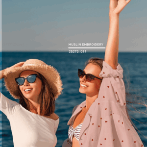 Cotton Double Gauze | Embroidered Strawberry Heart Motifs