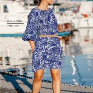 Cotton Double Gauze | Seashore Abstract