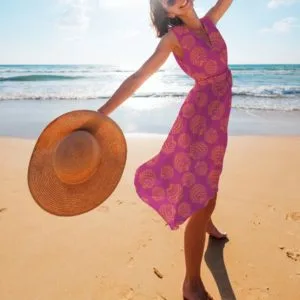 Cotton Double Gauze | Hot Pink Shells