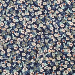 Viscose Challis Print Ditsy Navy Floral